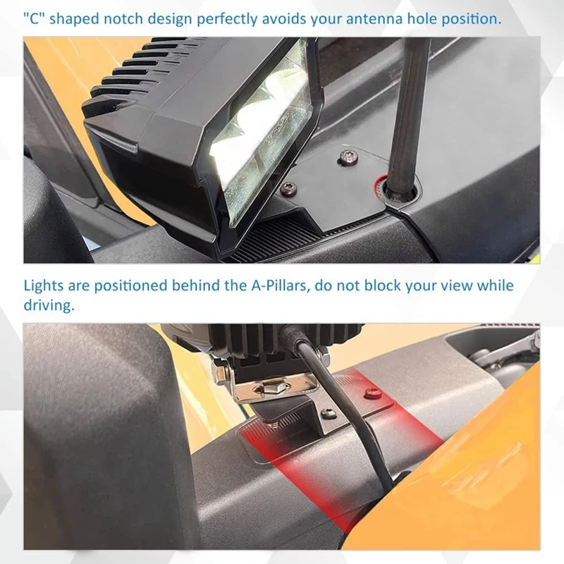 

A-Pillar Light Bar Brackets For Ford Bronco 2021 2022 2023 LED Light Bar Mount Bracket Accessories-M54K