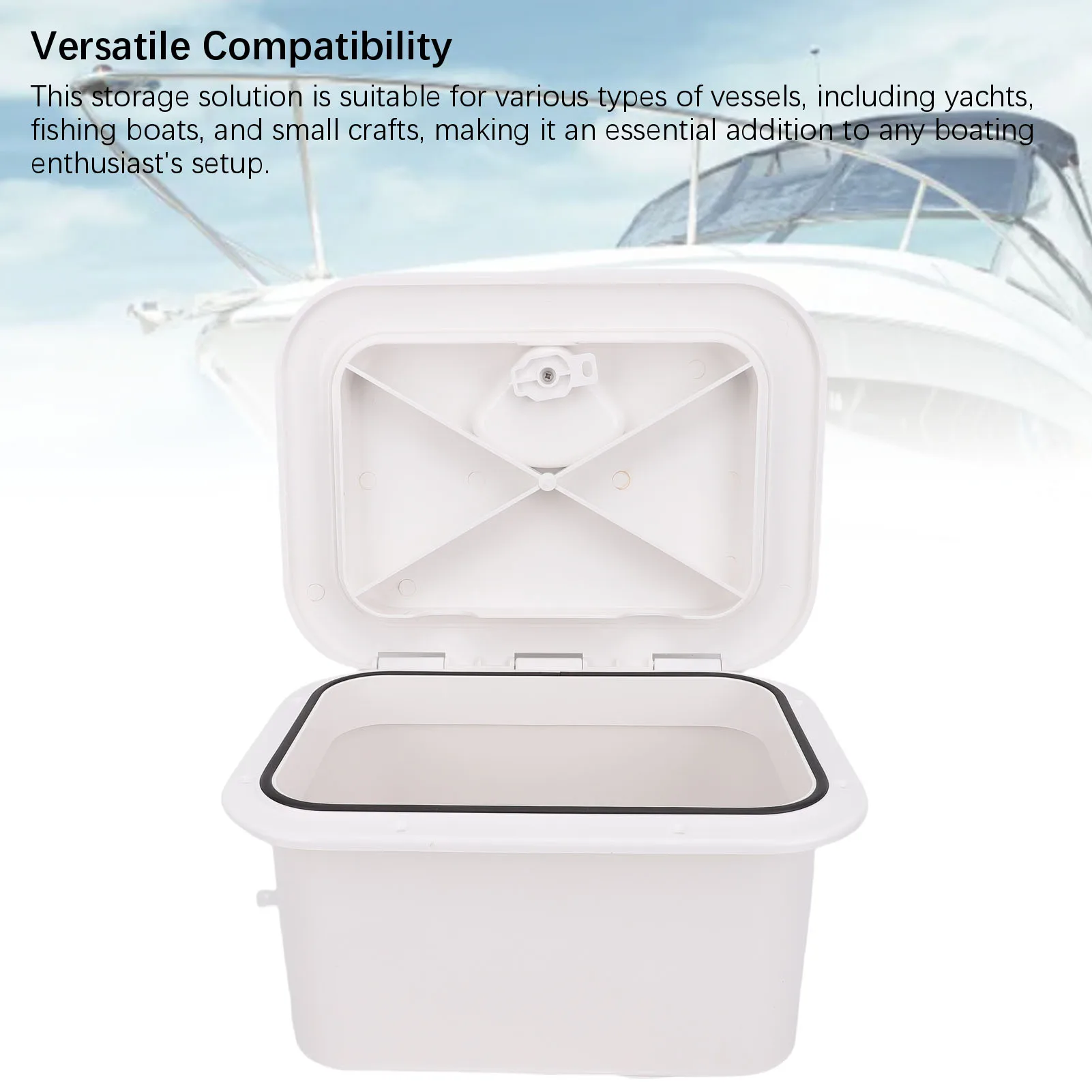 

Boat Embedded Storage Marine Boat Storage Box ABS 37.5X27X17.5cm Boat Embedded Storage for Bait Fishing Gear Tools White