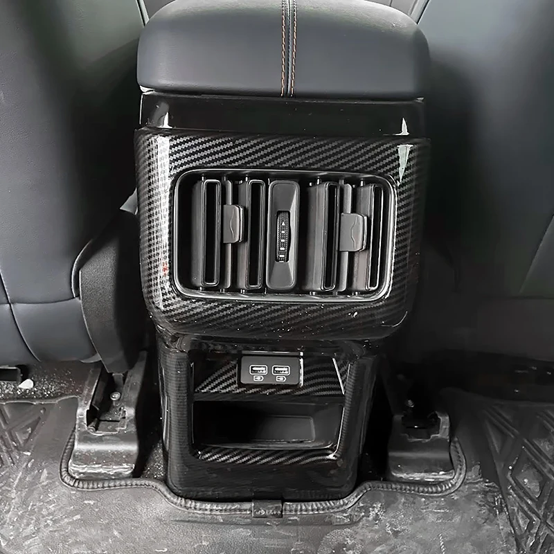 

Цвет углеродного волокна, задняя вентиляционная панель кондиционера, декоративная накладка для BYD Song PLUS 2023, автомобильный Стайлинг, аксессуары для интерьера