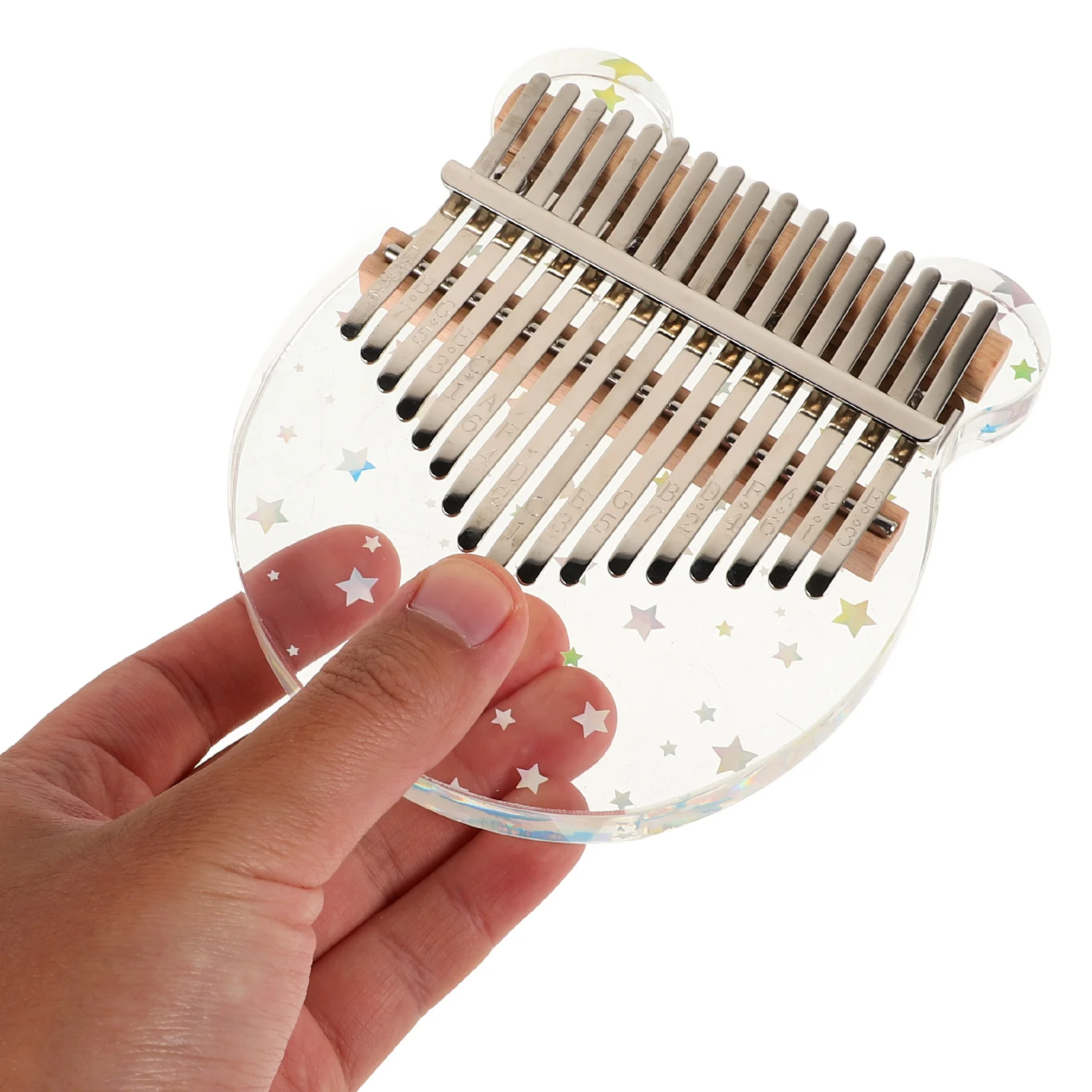 17-مفتاح الإبهام أداة كاليمبا الصغيرة الاكريليك الدب شكل المحمولة إصبع البيانو للمبتدئين 17 لهجة آلة موسيقية اليد