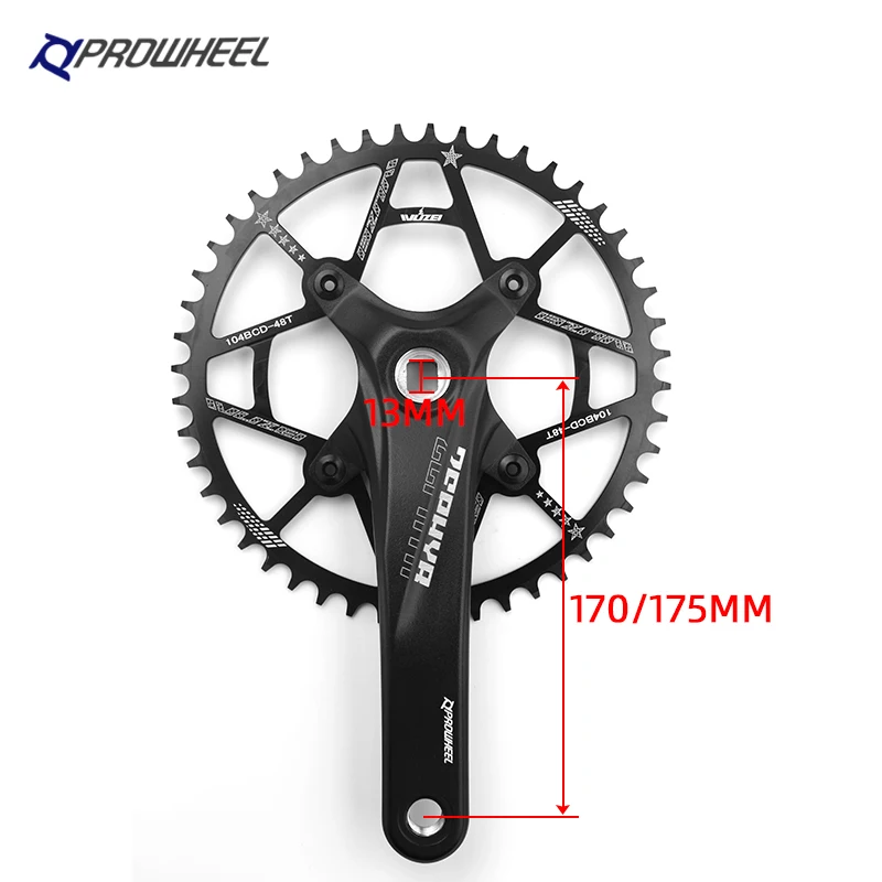 Prowheel Mountain Bike Square Hole crank 170/75mm Sprocket 104BCD 32/34/36/38/40/42/44/46/48/50/52T Chainring 1X12S MTB crankset