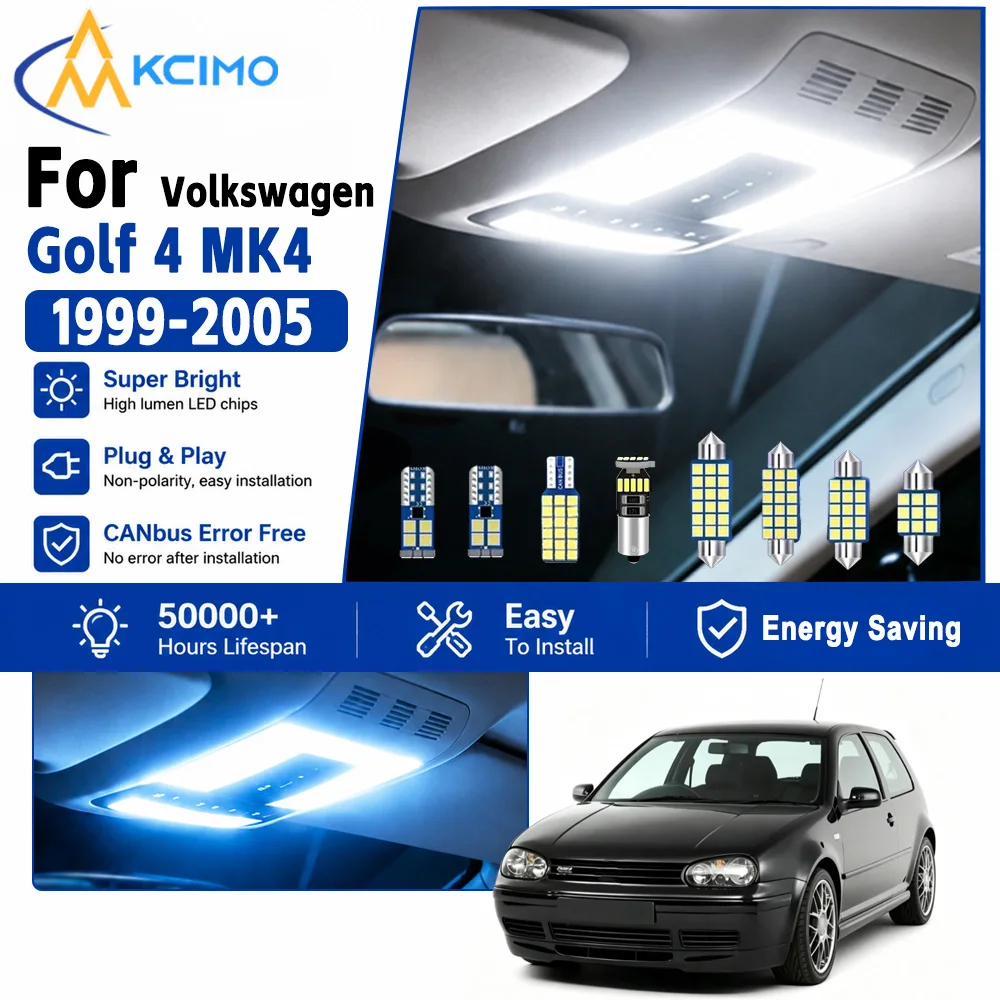 KCIMO 2 Colors LED Interior Light Kit For Volkswagen Golf 4 MK4 1999-2005 Plug And Play Cabin Dome Map Lamp Auto Accessories