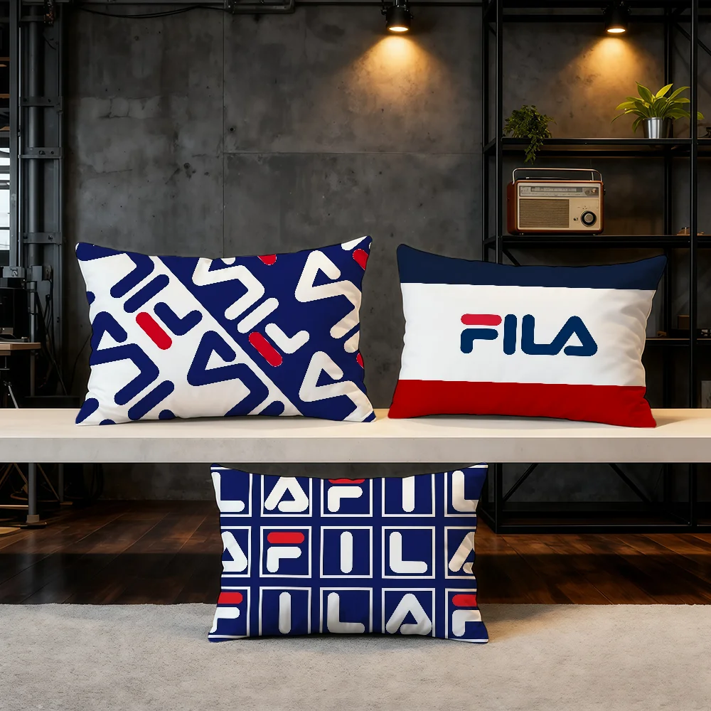 Fashion F-FILA-ES Logo Cushion Cover Hit Product Home Sofa Living Room Double-Sided Soft Decorative Pillow Cover