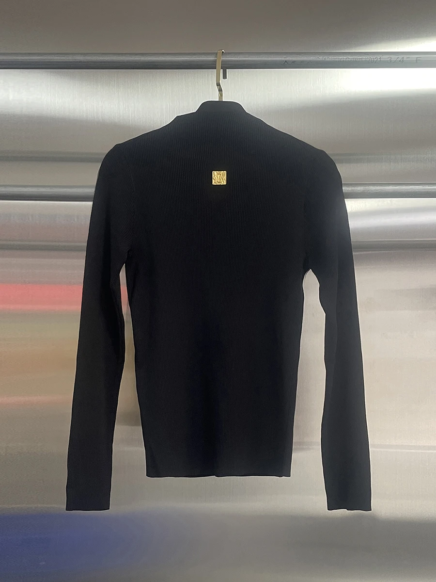 GALCAUR Solido Impiombato Scava Fuori Maglione Femminile O Collo Manica Lunga Allentato Casual Pigro Maglioni da Donna Moda Autunno Nuovo Stile