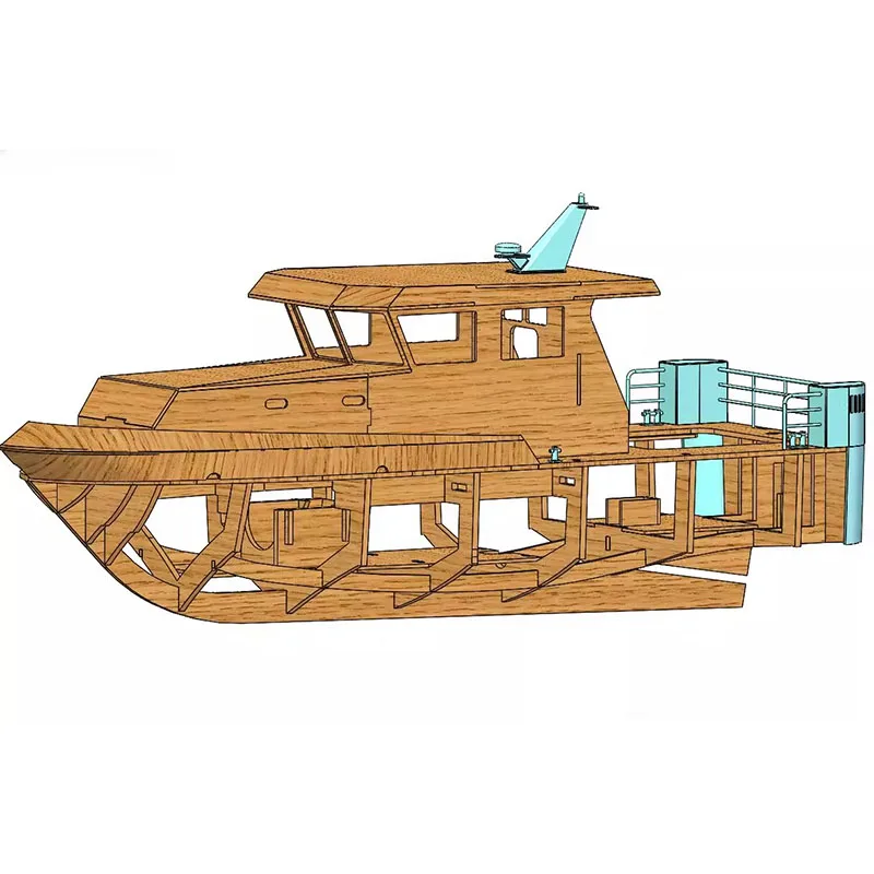 Zestaw statku pomiarowego RC Offshore 1/20 DIY, ręcznie składany drewniany model statku roboczego, model do samodzielnego montażu dla dorosłych, zdalnie sterowany model łodzi, zabawka.