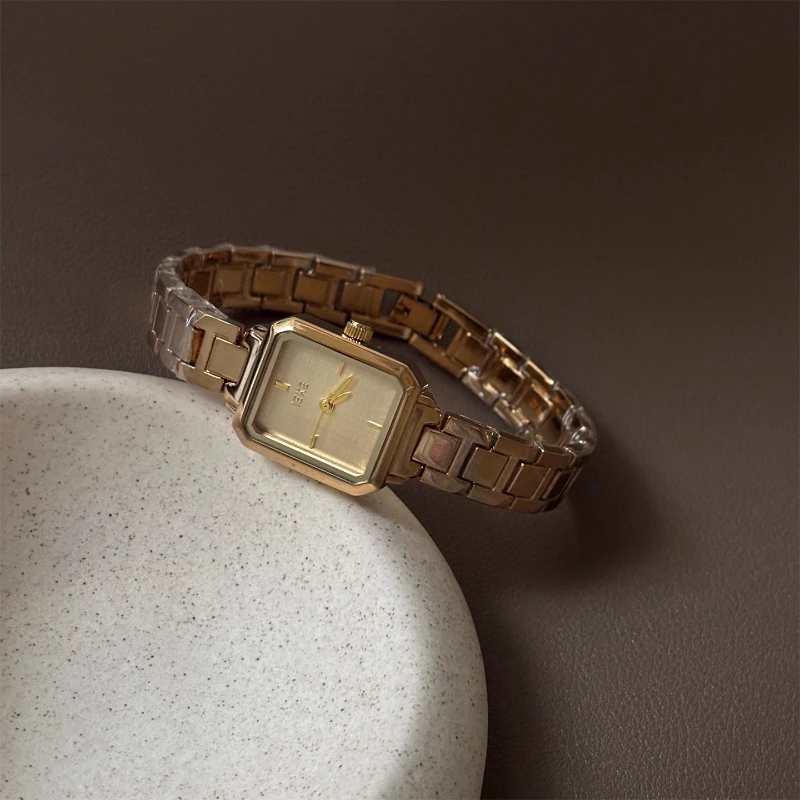 Retro style premium gray square bracelet watch femininity simple niche temperament women's workplace watch