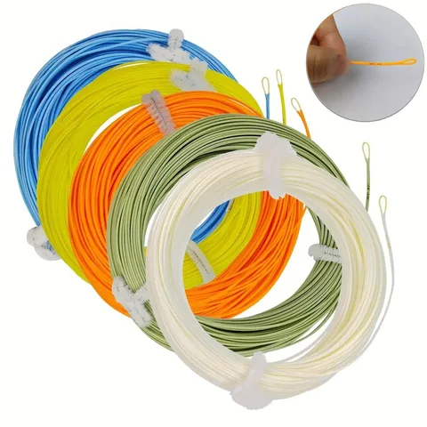 Aventik100FT Floating Fly Fishing Line WF1F–WF9F Weight Forward With Line ID PVC Braided Core Smooth Casting Trout Bass Salmon
