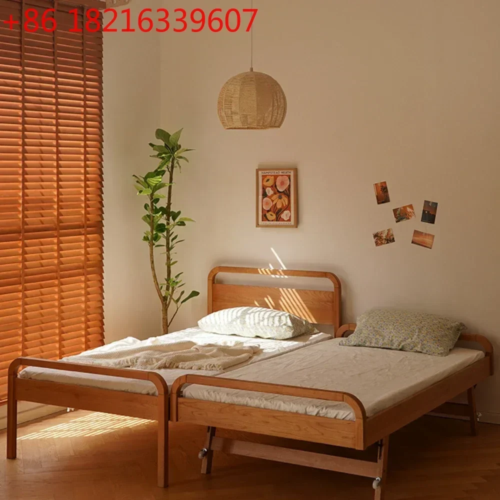 TAO Children's Invisible Stitching Bed Cherrywood Solid Wood Combined Bed Widened Folding Broaching Machine