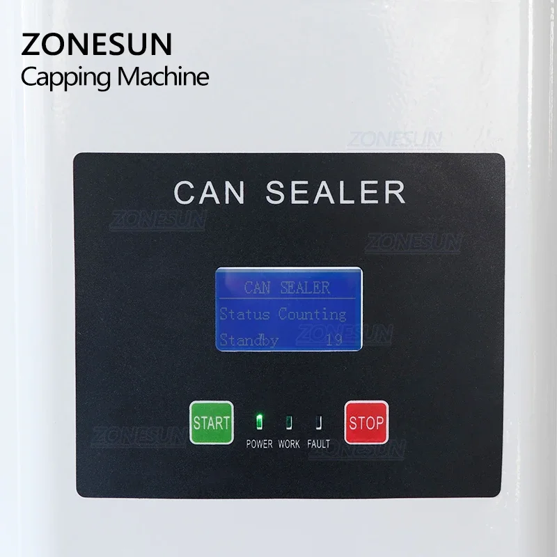 ZONESUN-máquina de sellado de latas de aluminio para ZS-FK-168, anillo de lata para cerveza, tapa de botella de plástico automática, con inducción