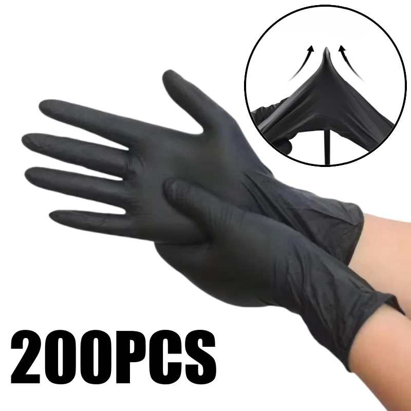 Disposable Gloves in Package Black Nitrile Gloves Home Kitchen Cooking Tools Tattoo Washing Car Household Cleaning Work Gloves