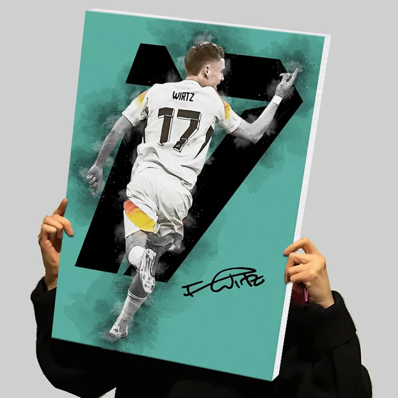 Póster con impresiones de Florian Wirtz, jugador de fútbol, pintura en lienzo personalizada, arte de pared, pinturas decorativas, Mural estético para decoración de habitación