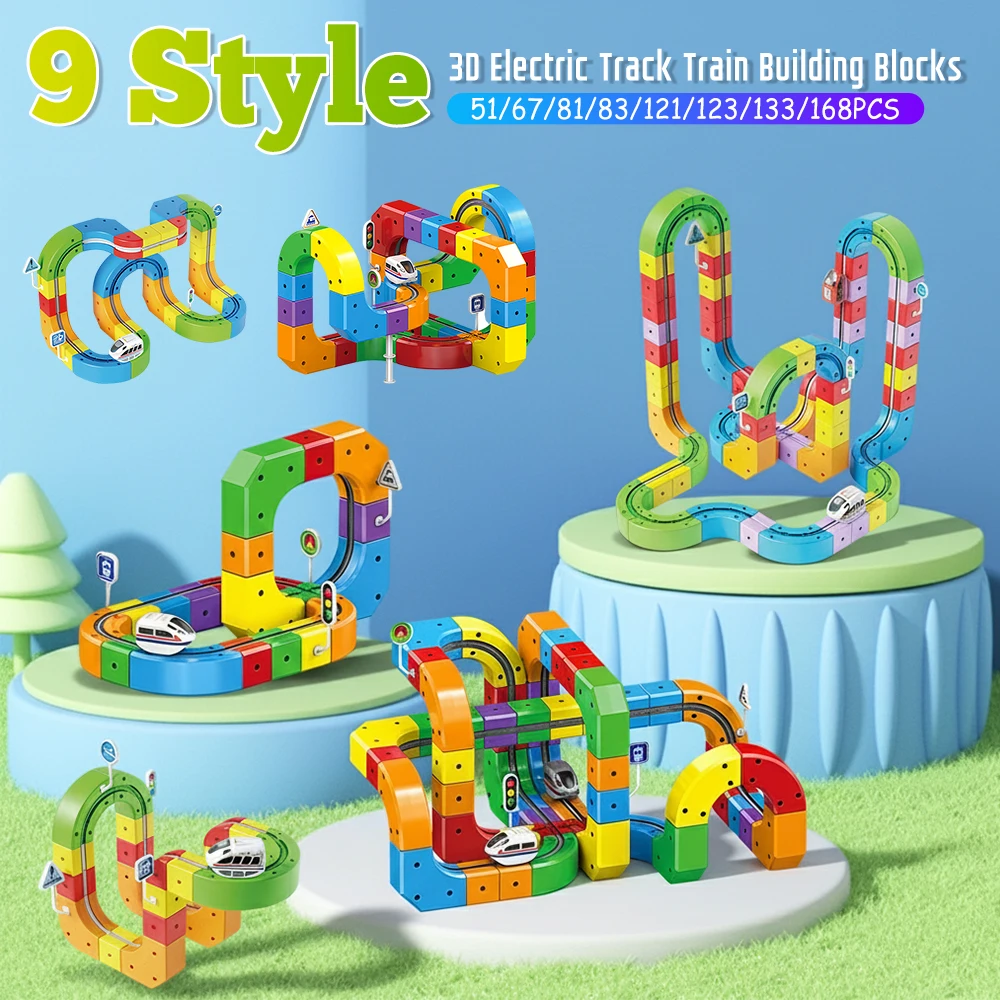

Electric Magnetic Track Set with Anti-Gravity Vehicles 100+ Pieces STEM Building Toys DIY Railway Toy Gift Box For Kids Gift