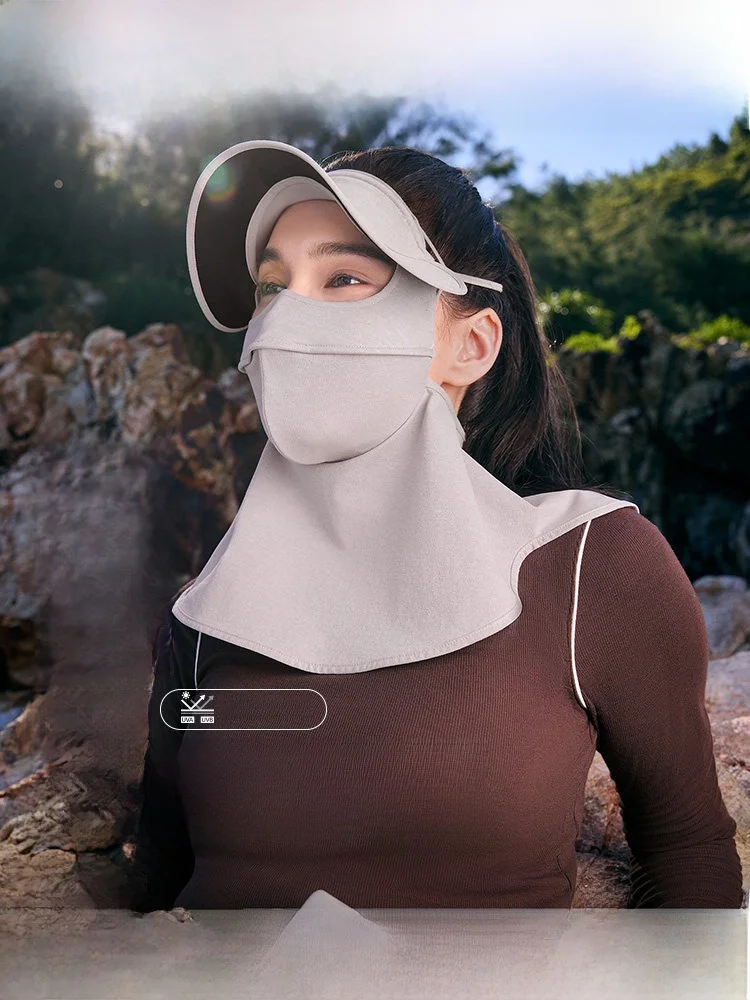 

Banana Leaf Women's Full Protection Sunscreen Face Mask with Hat Brim Neck Protection Outdoor Activity Moisturizing Mask UV P...