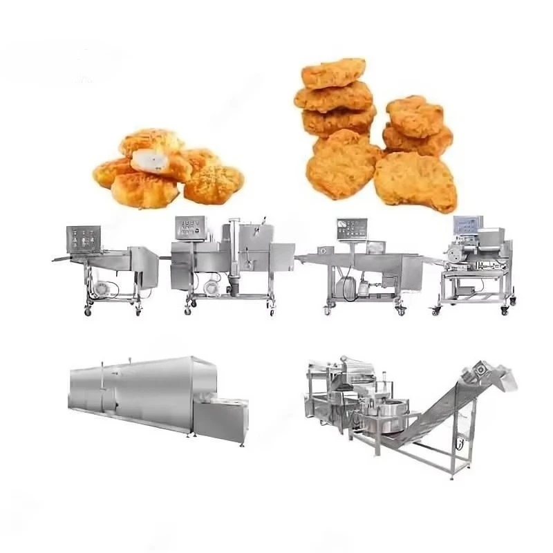 Nuggets de pollo Halal congelados, máquina de Tempura, línea de producción, máquina para hacer palomitas de maíz y pollo