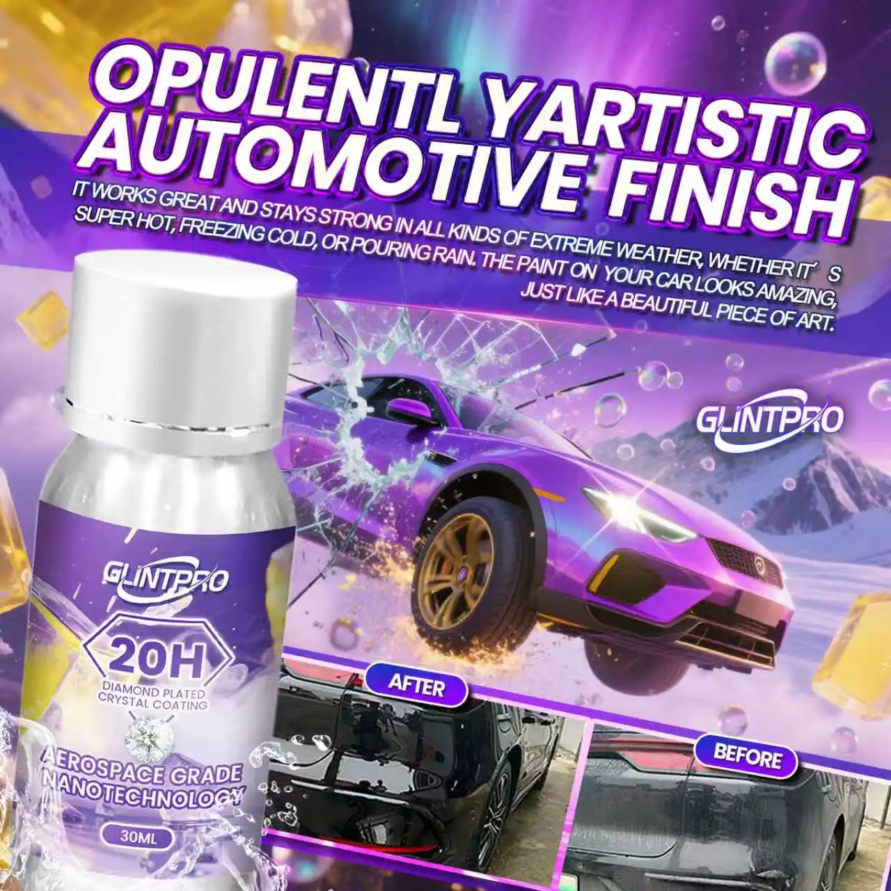 1 conjunto 20h revestimento de cristal cerâmico kit carro alto brilho anti-risco hidrophpóbico revestimento de cera de carro polonês nano revestimento (30ml)