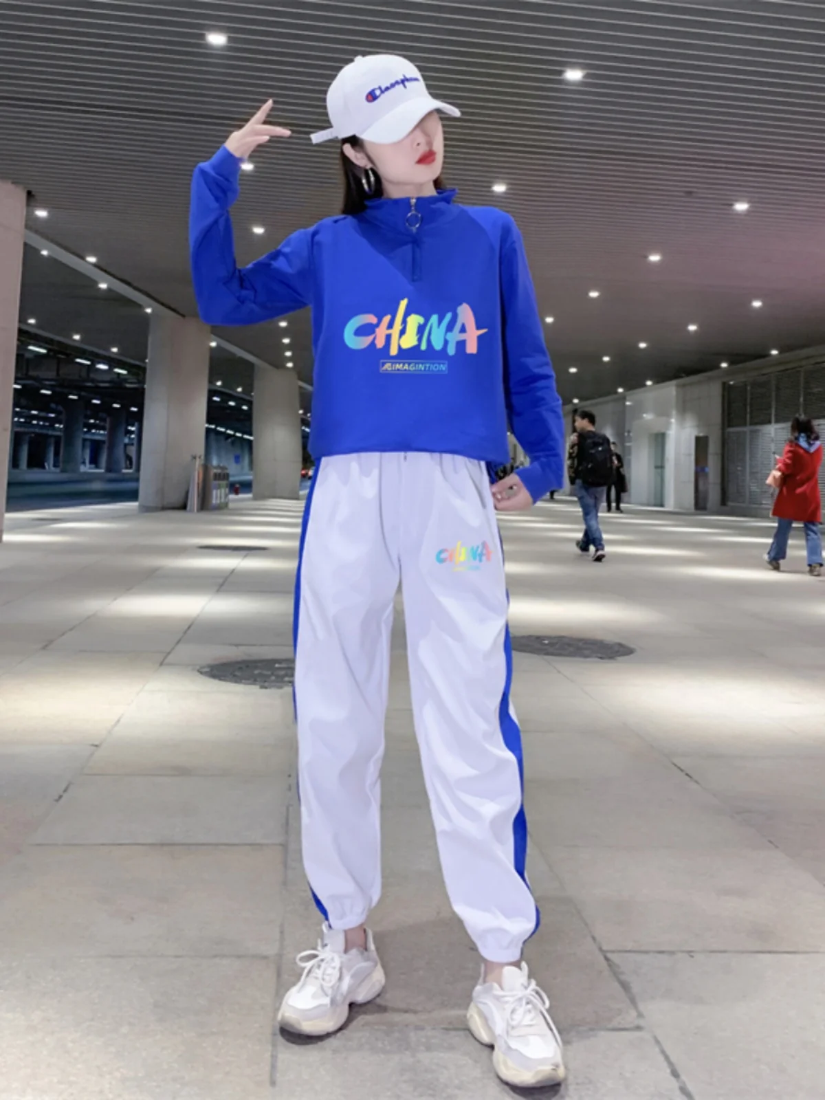 Faionable Fitn Square Dance Outfit Set New Sle Yang Li  Sports Wear Cotton Fabric Autumn Season Ladies Set