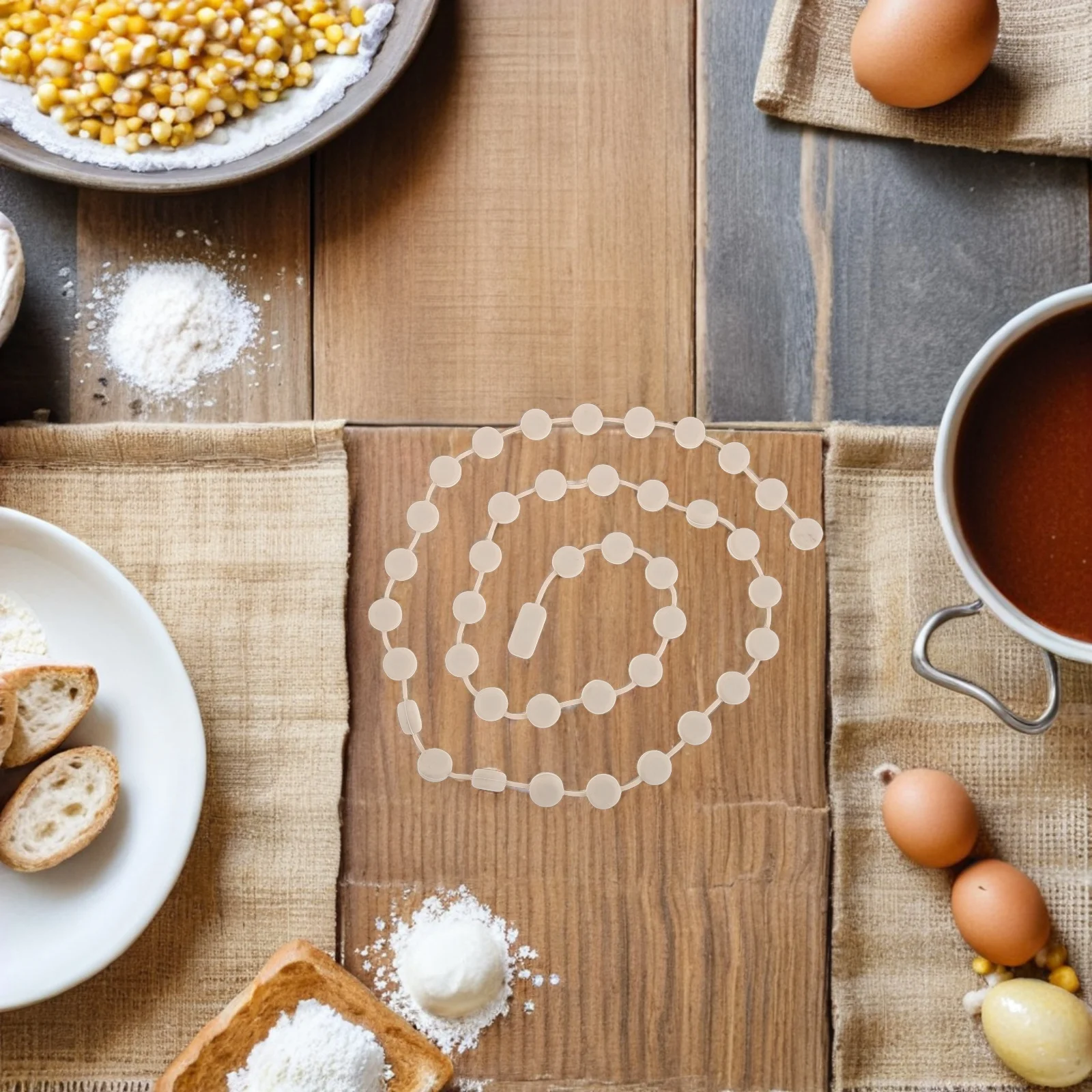 

2Pcs Silicone Pie Weights Chain Heat Resistant Insulated Pot Mat Baking Supplies Pie Crust Accessories Protective Baking Beads