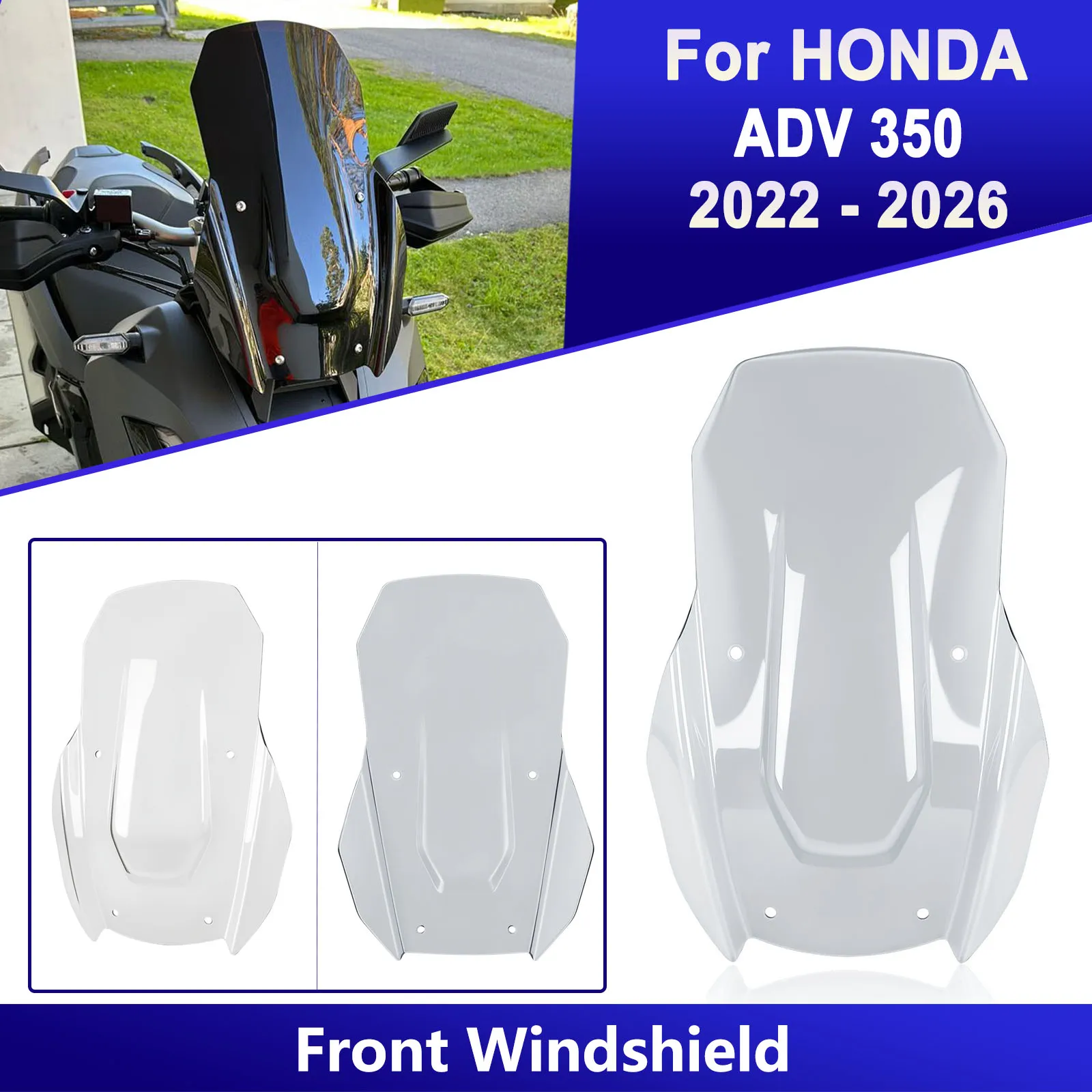 Fairing Cover Motorcycle Short Windscreen For Honda ADV350 ADV-350 2022 - 2026 Low Windshield Deflector Protector Accessories