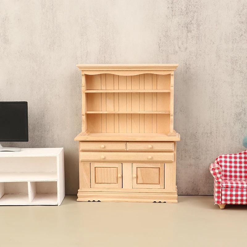 Mini armario aparador modelo casa de muñecas, armario de exhibición, mesa de casa de muñecas, muebles, accesorios de decoración, 1/12