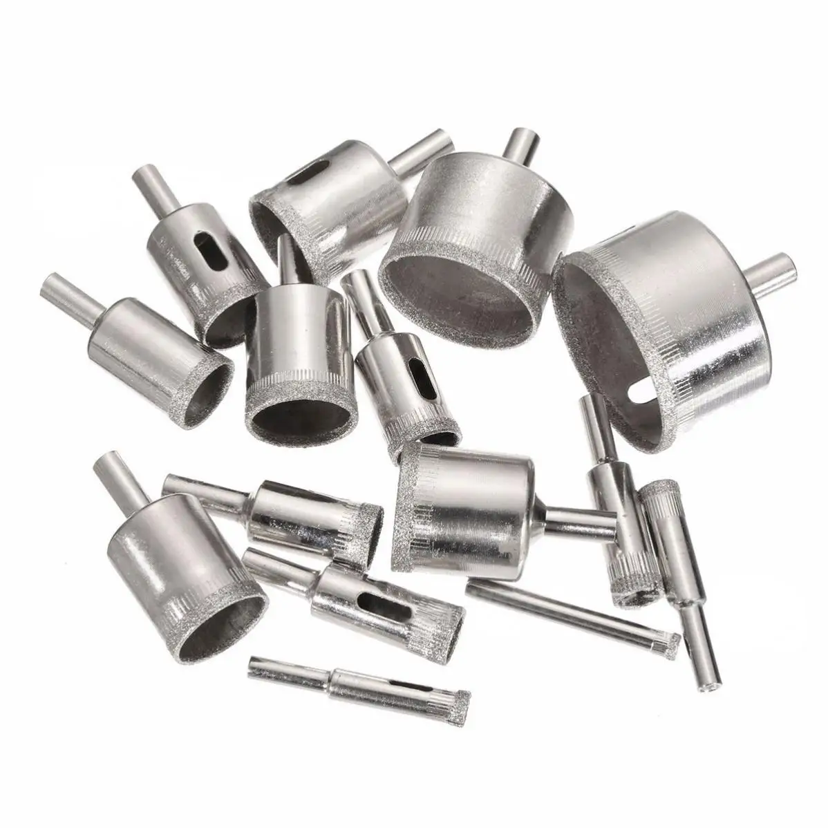 15Pcs 6Mm-50Mm Diamond Coated หลุมเปิดเซรามิค/แก้ว/หินอ่อน