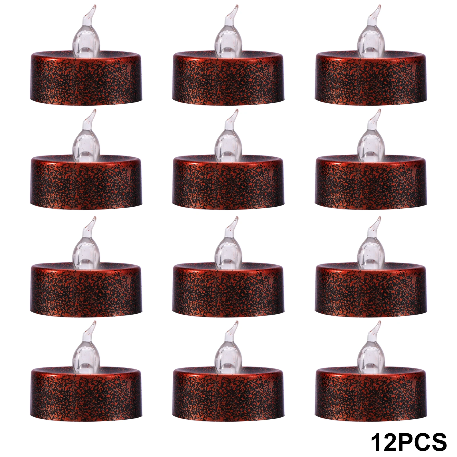 

12pcs Party Battery Operated Indoor Led Tealight Candle Home Safe Realistic Wedding Decor Flame Less Long Lasting Simulation