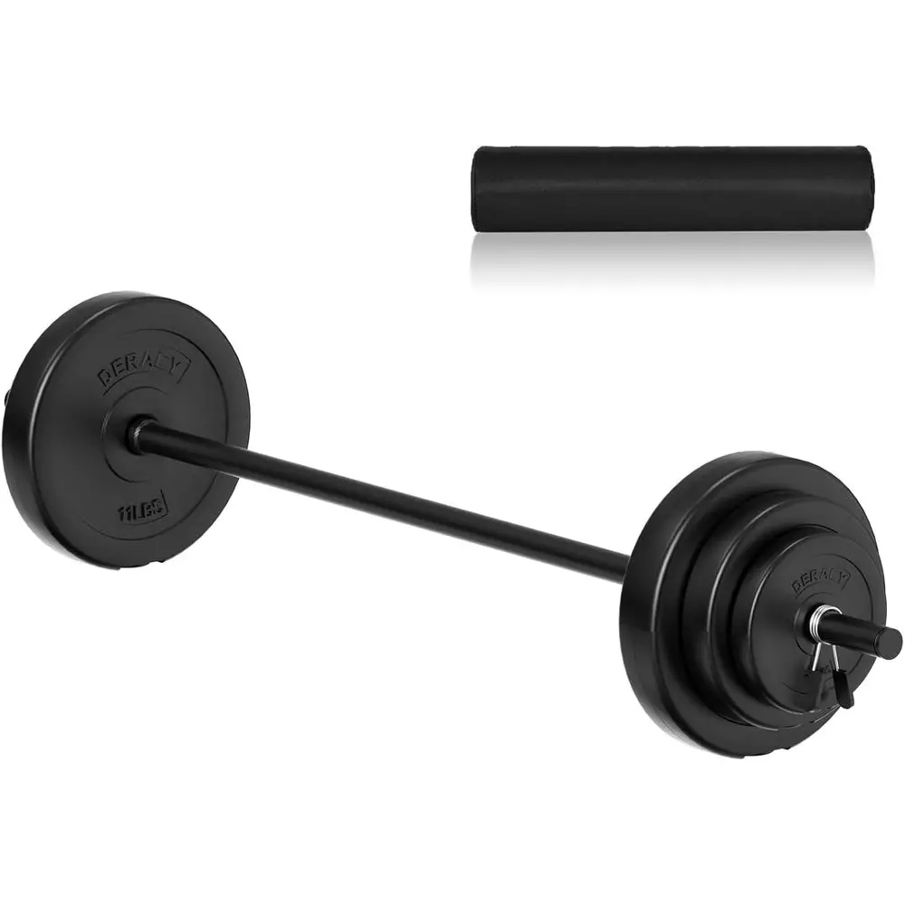 

Adjustable 43lbs Weight Set with 6 Plates, 57.5 Bar, and Padded Shoulder Pad for Home Gym Workouts