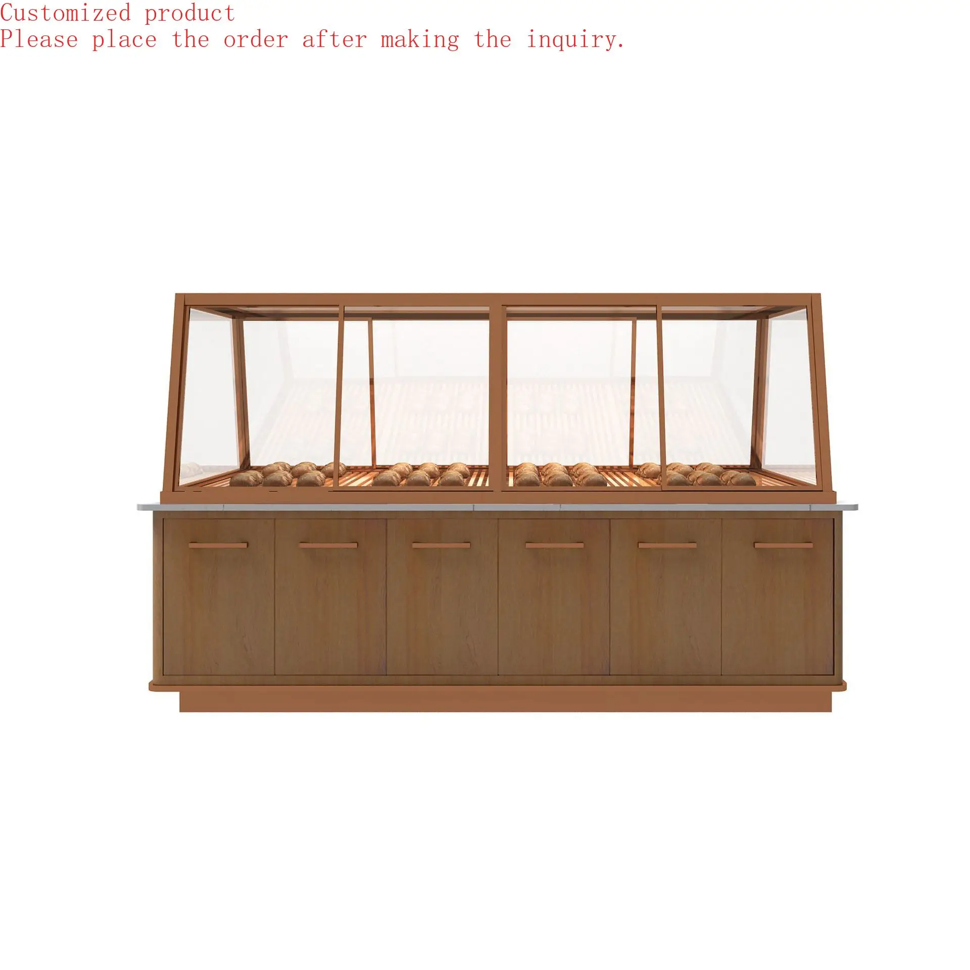 

Custom.Nakashima Bakery Display Rack Glass Exhibit Case for Cake Food & Store Decor for Product for Showcase in Store Halls