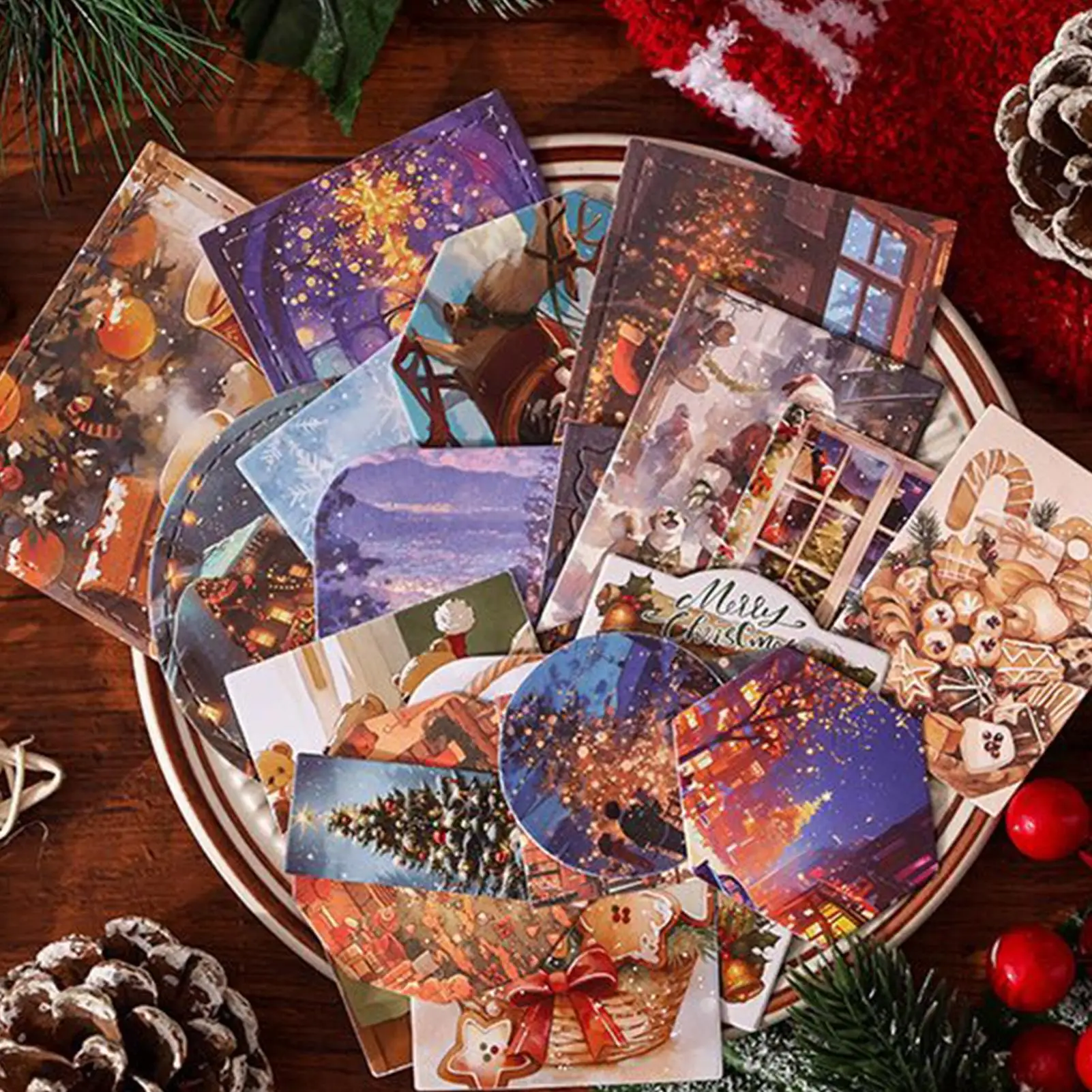 

Рождественская наклейка с ноутбуком, рождественские тематические наклейки с липкими заметками, комплект праздничных наклеек для украшения, дневник, домашняя открытка