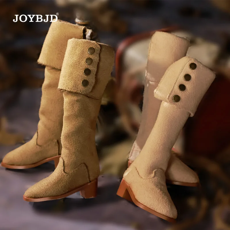 Bjd Dolls Shoes 1/4 BJD Suede Boots Fashionable High Boots Daphne Flat Heel Feet Accessories for MSD Women Body Art Doll JOYBJD