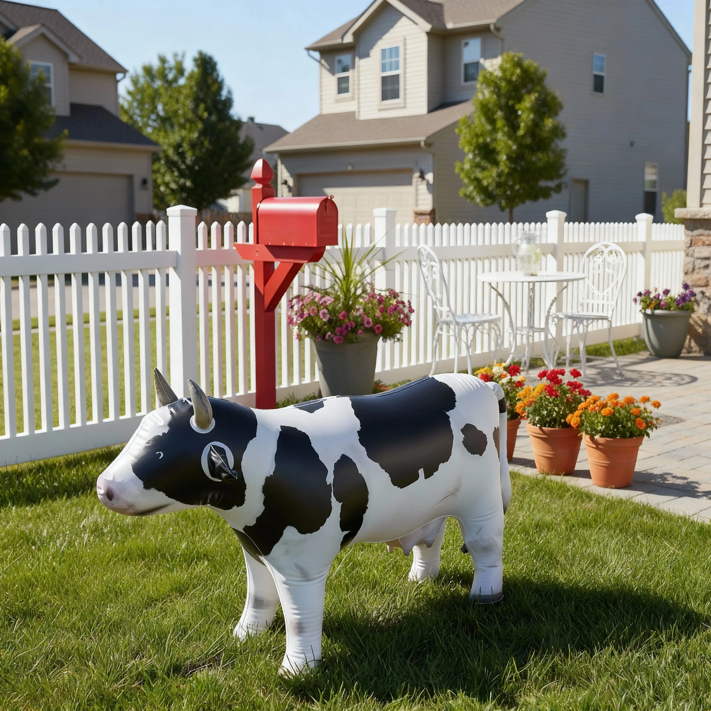 33.4-Inch PVC Inflatable Cow, Inflatable Animal, Suitable for Halloween/Christmas Themed Parties, Farm Ranch Themed Parties, Pool Party Decorations, Inflatable Courtyard Decorations