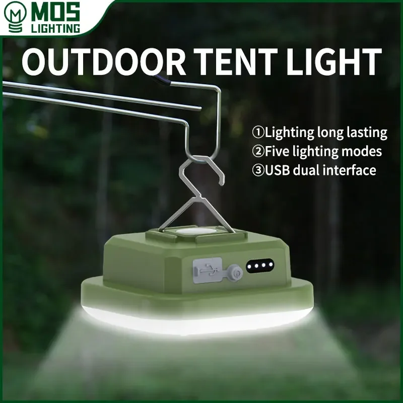 MOSLIGHTING 9000mAh Outdoor Camping Lantern Portable Fast Rechargeable LED Tent Lamp Fishing Light Household Emergency Lighting