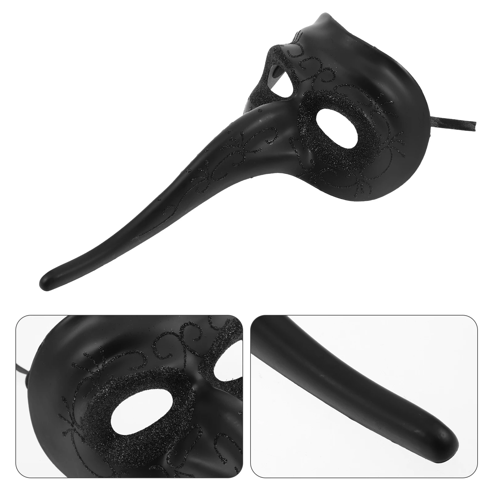 

Long Nose Mask Black Plastic Crow Eye Half Face Masks for Party Masquerade Halloween Unique Design Comfortable Wear Adjustable