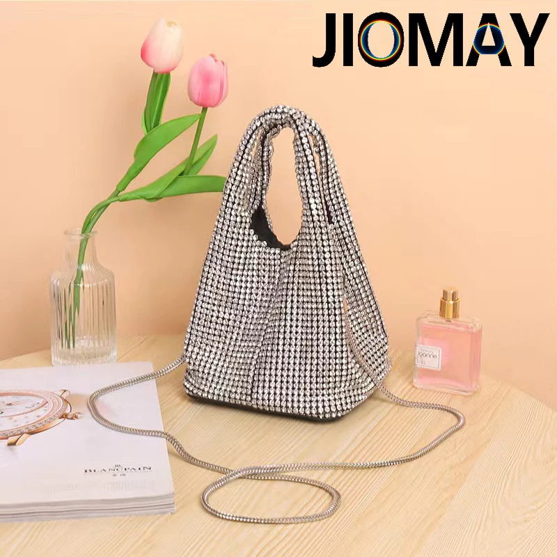 JIOMAY Fashion Trends Rhinestone Purse Luxury Designer Handbags Diamond Evening Bag Versatile Party Purses Shoulder Bags