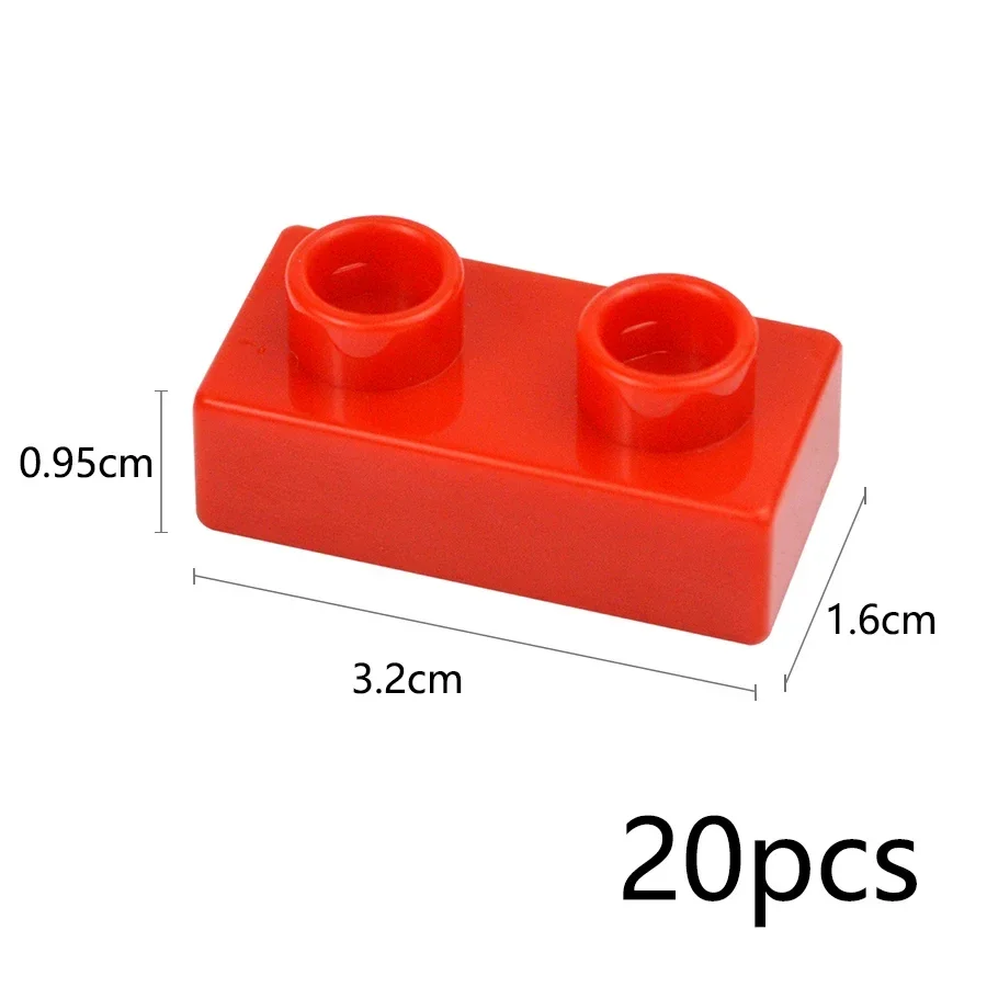 Big Size Thin Building Block 1x2 Dots 5 Colors Assembly Accessories Enlighten Large Bricks Compatible Duploes Children Kids Toys