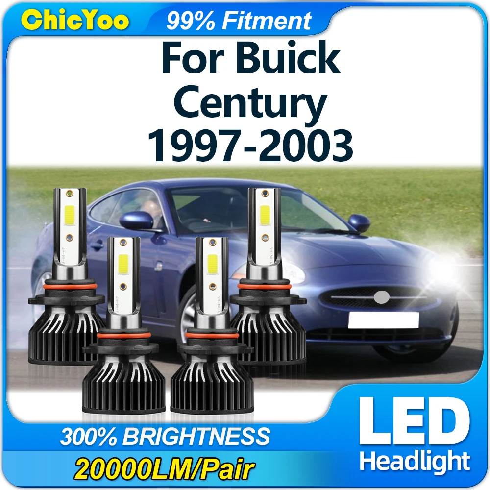 LED Car Headlight Bulbs 40000LM High Low Beam Super Bright Auto Lamps 12V For Buick Century 1997 1998 1999 2000 2001 2002 2003