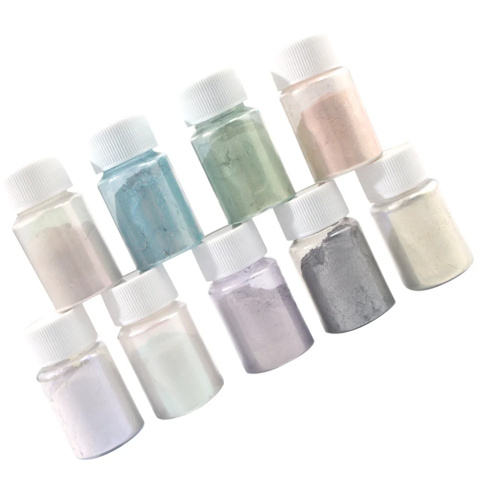 9 قطعة مسحوق الصباغ الميكا مجموعة الصف لامع أصباغ ملونة لقنابل الاستحمام الصابون مسمار الفن صنع Crafts بها بنفسك الحرف #3