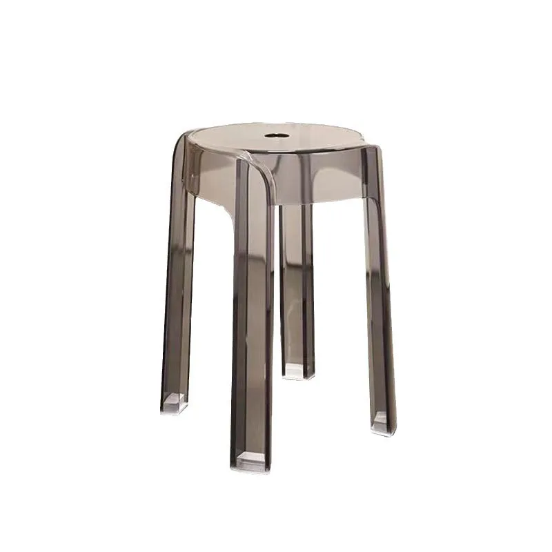 Transparent Household Thickening Stool Portable And Durable Multifunctional Round Stool with Extended Stool Legs