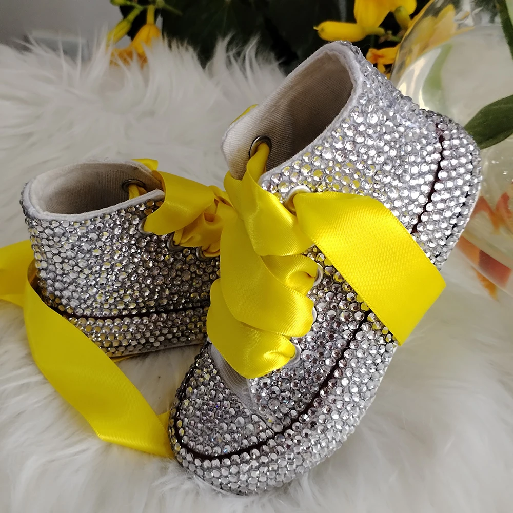 Handmade Rhinestones Bling Girls Womens Kids And Mother Candy Canvas Shoes Pearls Sneakers For Girl Birthday Party Wedding