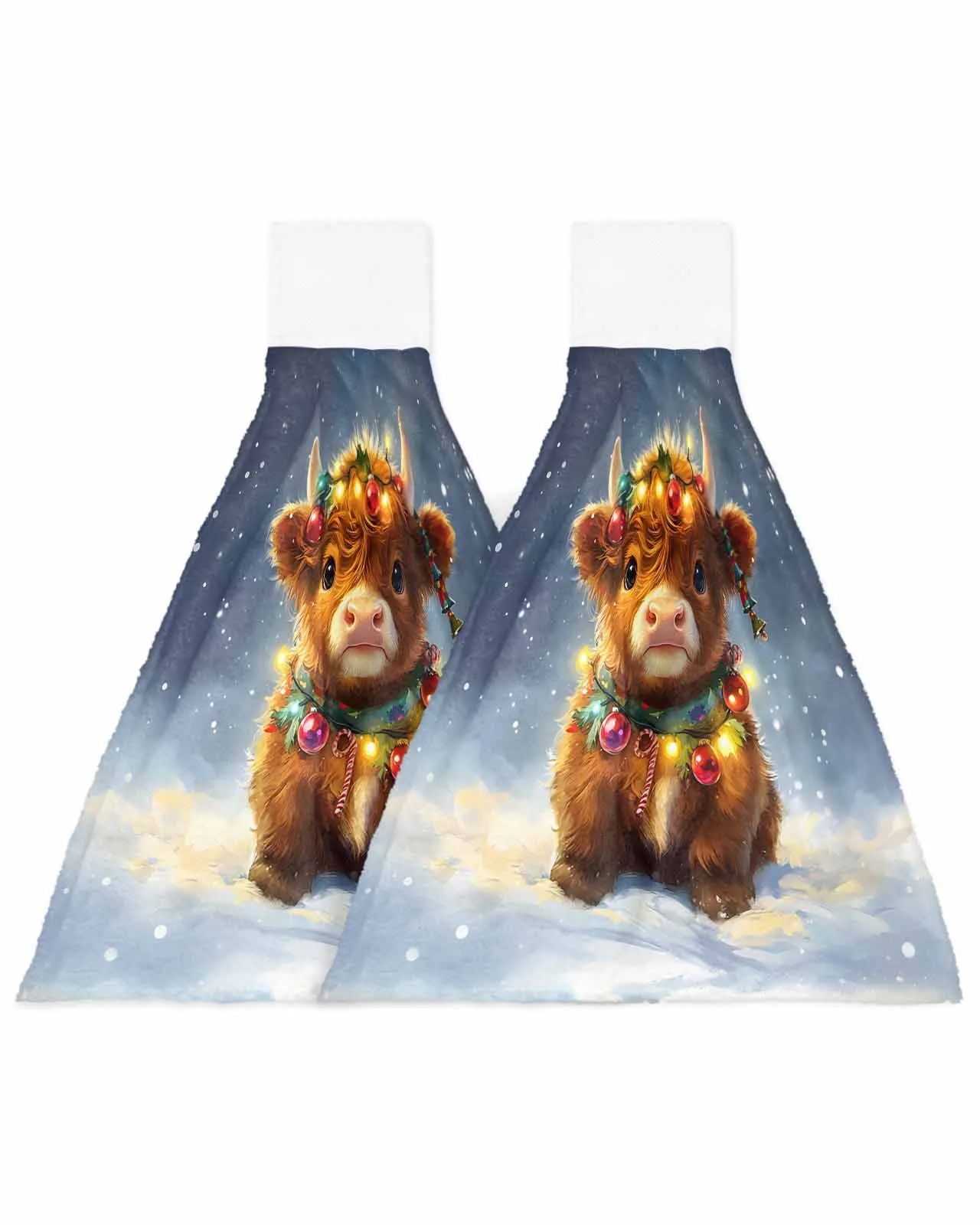 Christmas Tree Gift Yak Wipe Hand Towel Absorbent Hanging Towels Home Kitchen Wipe Dishcloths Bathroom Bath Wipe