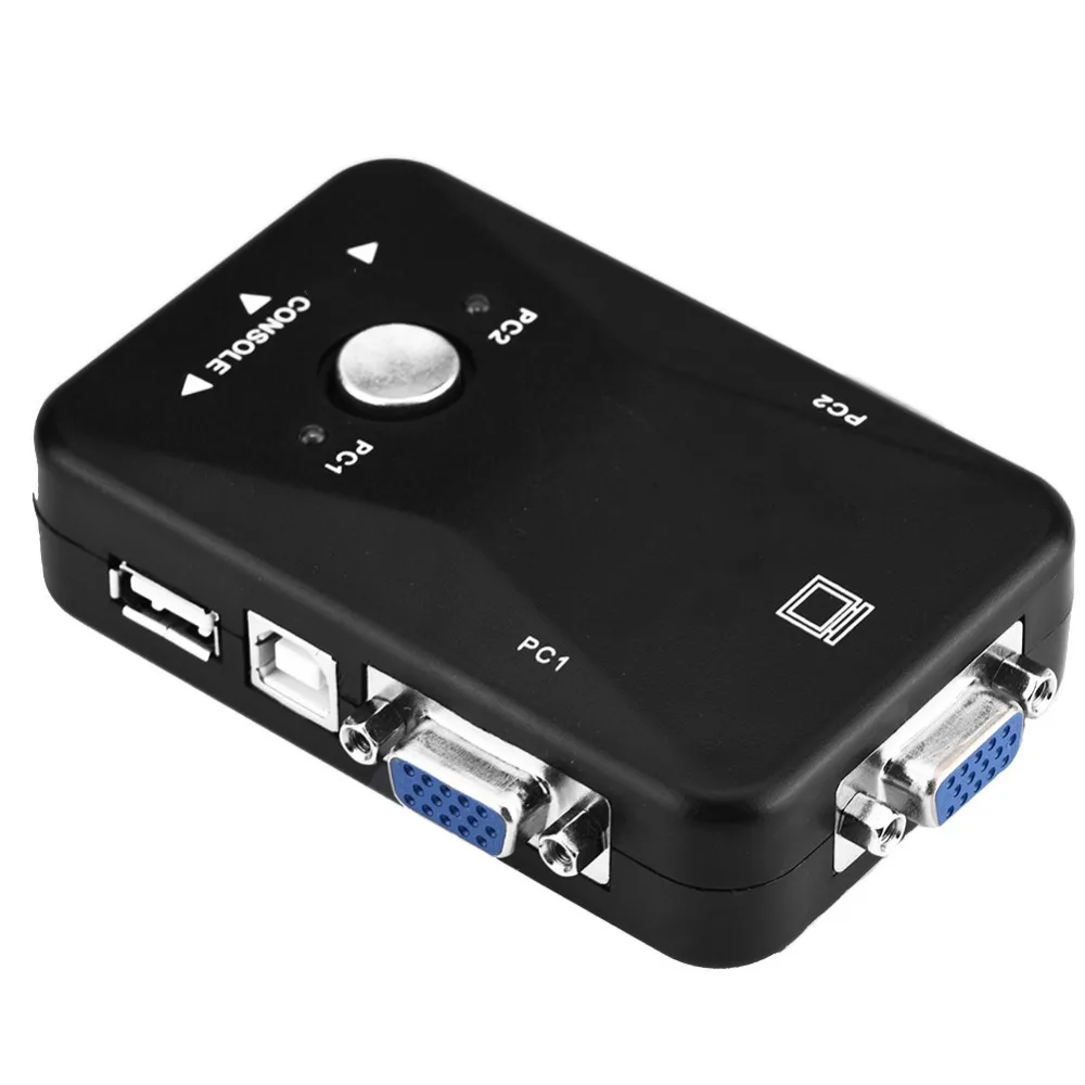 

2-портовый USB 2.0 KVM-переключатель с интерфейсом USB 2.0 VGA, ручной переключатель VGA, Plug and Play, ручной KVM-бокс VGA