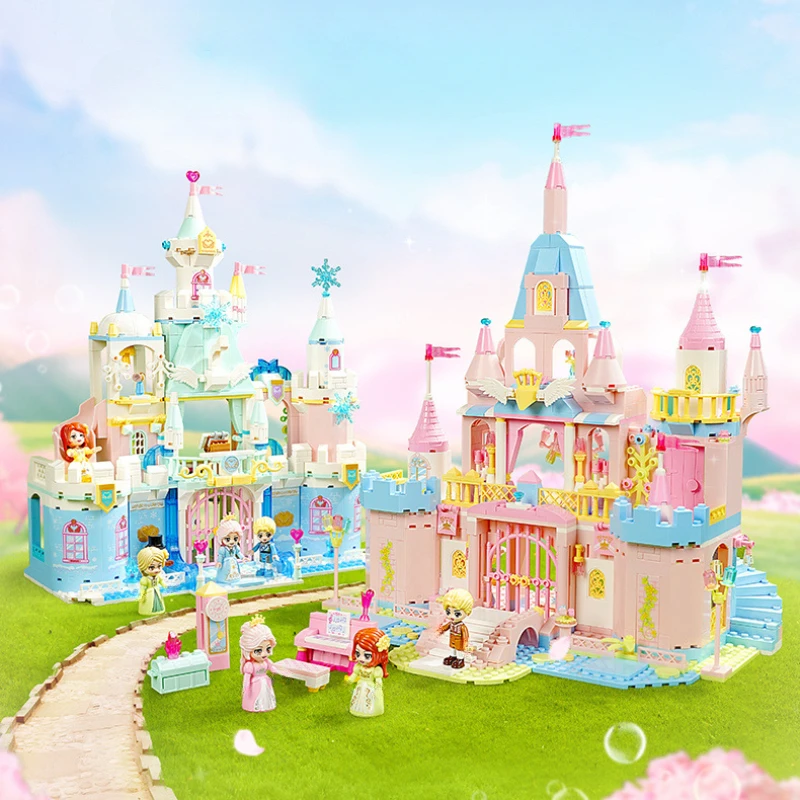 Keeppley Building Blocks Princess Castle Toy Fantasy Ice and Snow Castle Ship Carriage Assembly Toy Model Ornaments Gift