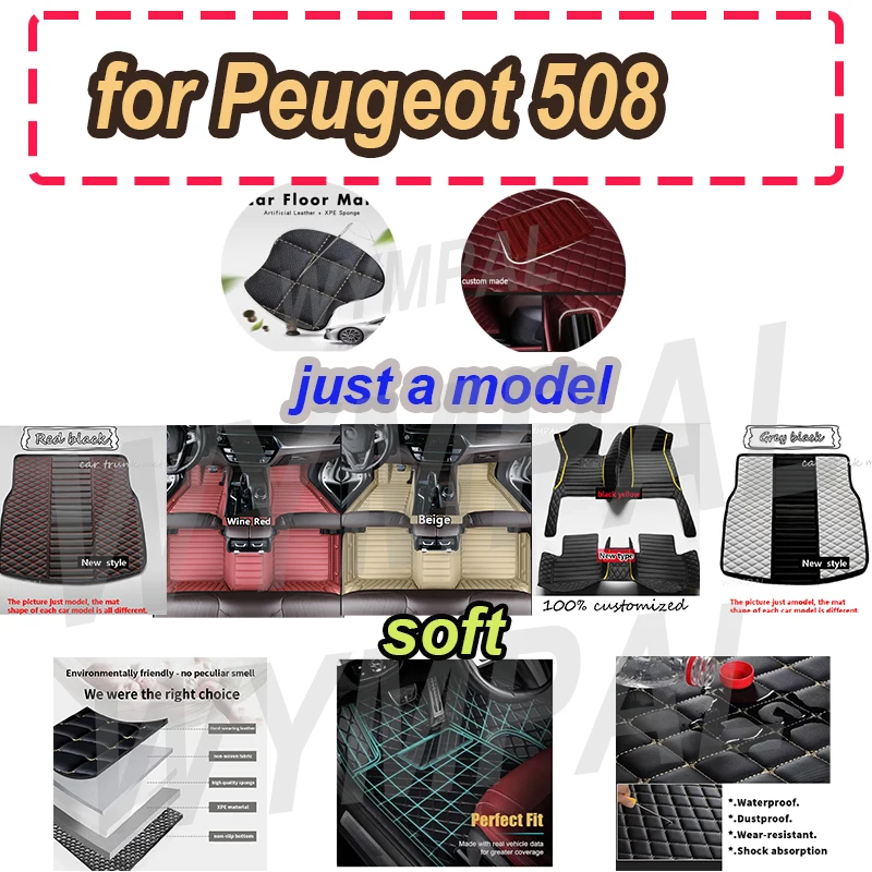 

LUXURY For Peugeot 508 2018 2017 2016 2015 2014 2013 2012 2011 Car Floor Mats Interior Parts Waterproof
