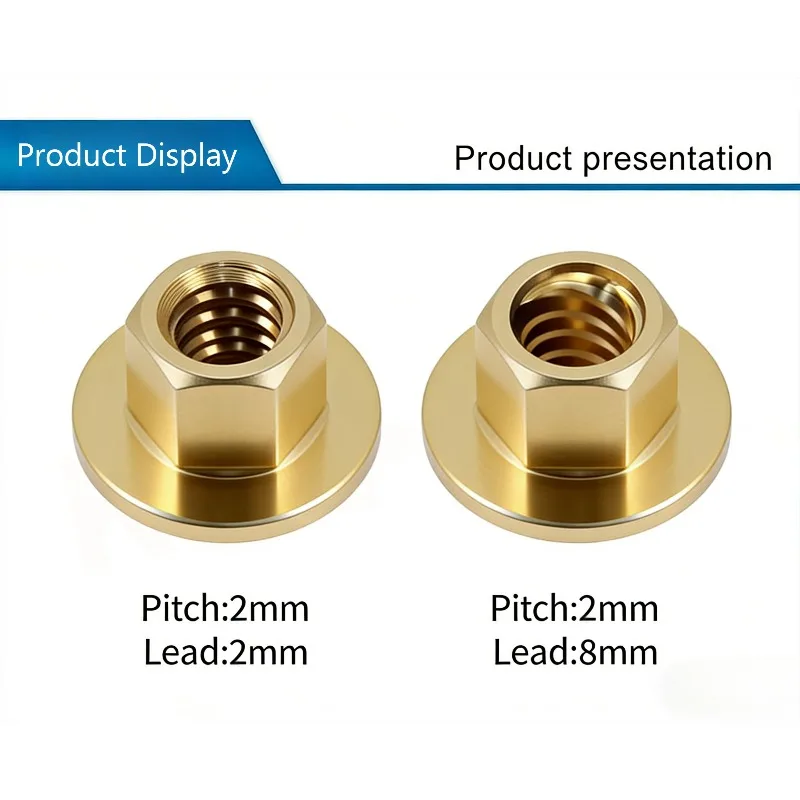 

KINGROON T8 Trapezoidal Lead Screw Brass Nut Pitch 2mm Lead 8mm High Precision Smooth Movement Wear Resistant DIY CNC 3D Printer