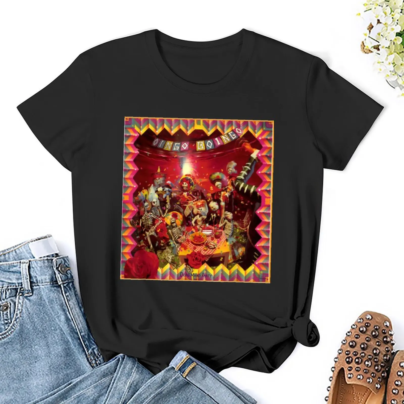 Oingo Boingo Dead Man 'S Party T-Shirt Plus Size Tops Zomerkleding Katoenen T-Shirts Vrouwen