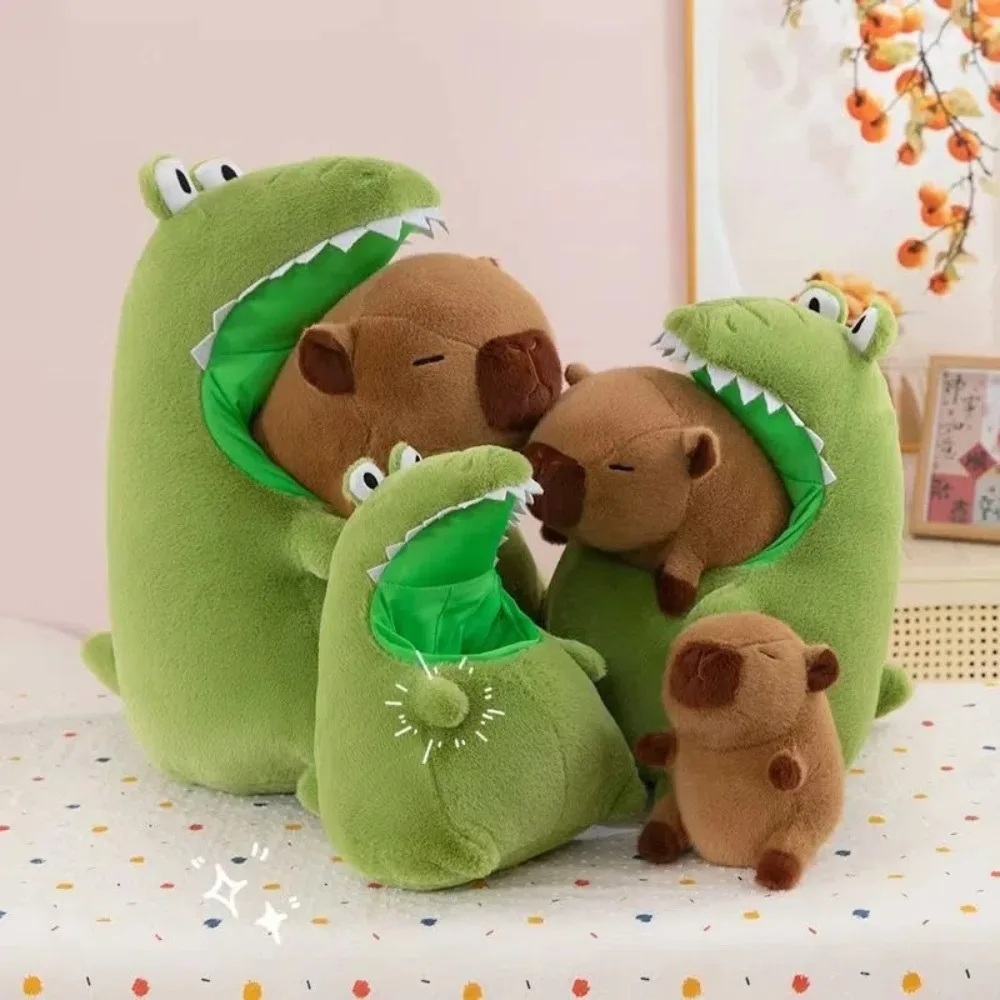 

Kawaii Capybara Plush Doll Cute Soft Cartoon Anime Toy Green Crocodiles Detachable Stuffed Animals Birthday Gift
