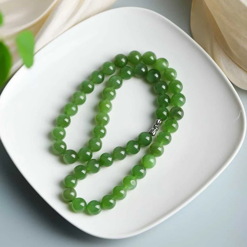 Natural Hotan Jade Russian Material Old Jadeite Necklace Women