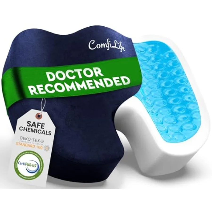 

Гелевая подушка для сиденья офисного кресла, нескользящая, с гелем и пеной с эффектом памяти, для снятия боли в копчике – для офисного кресла, автомобиля, S