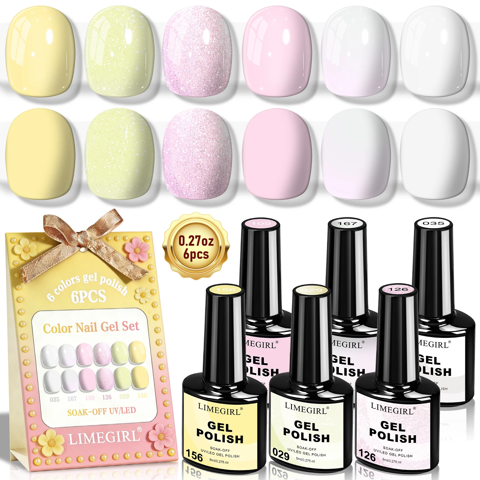 

Набор гель-лаков LIMEGIRL, 6 шт., полуперманентный УФ-гель для ногтей, гель-лак для дизайна ногтей, набор для самостоятельного дизайна ногтей