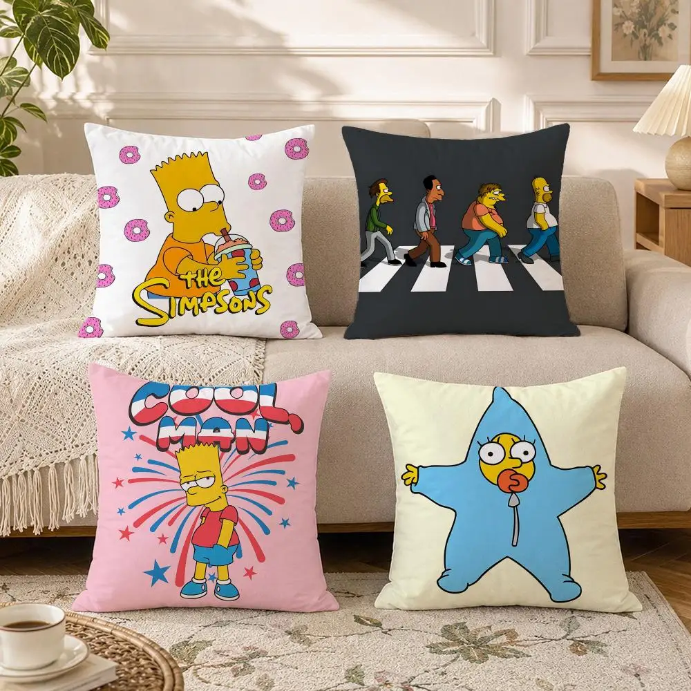 IP-The SimpsonsS Cushion Cover Soft Square Throw Pillow Covers Set for Sofa Bedroom Car Home Decoration