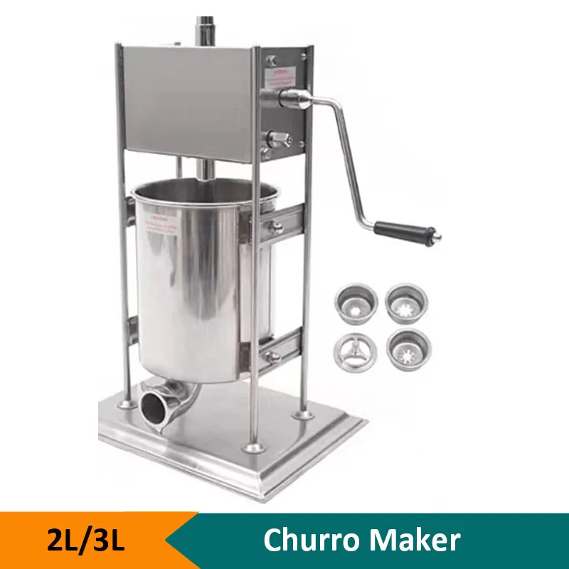 Máquina Manual para hacer Churros latinos, herramienta para hacer aperitivos, 2 y 3 litros